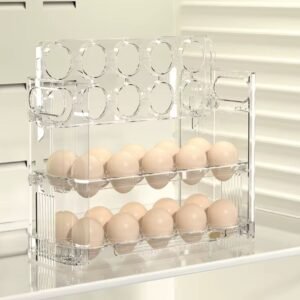 Organizador de acrilico para huevos de 3 niveles