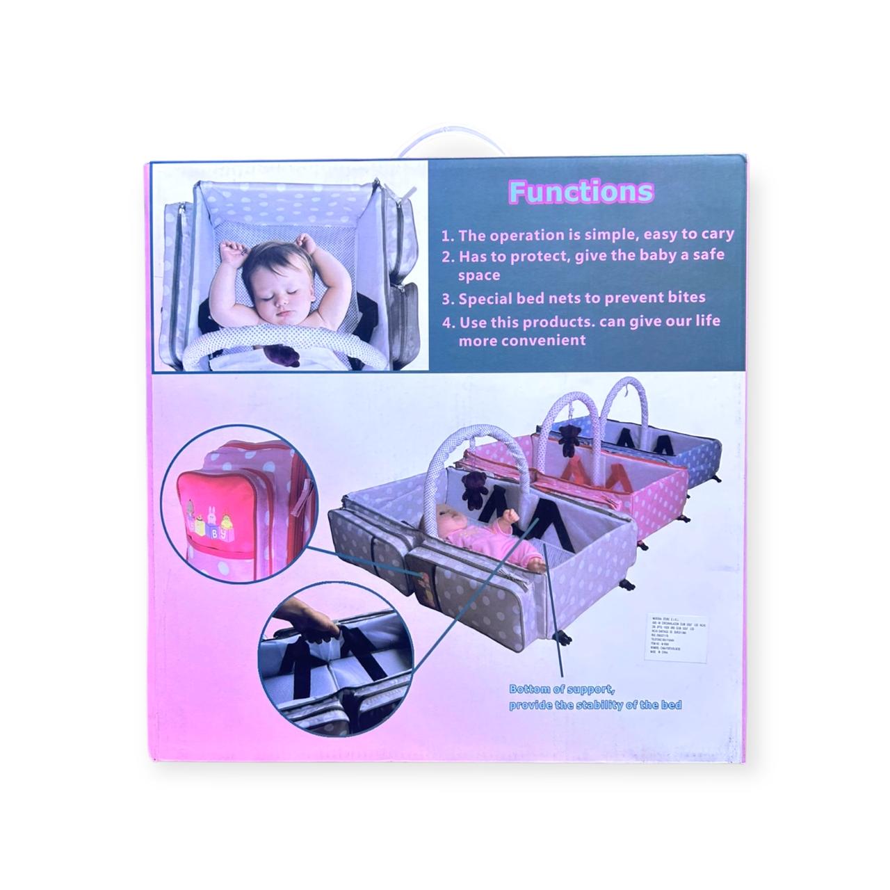 Cama portatil bebe - Pañalera 2 en 1 - Cuna portatil