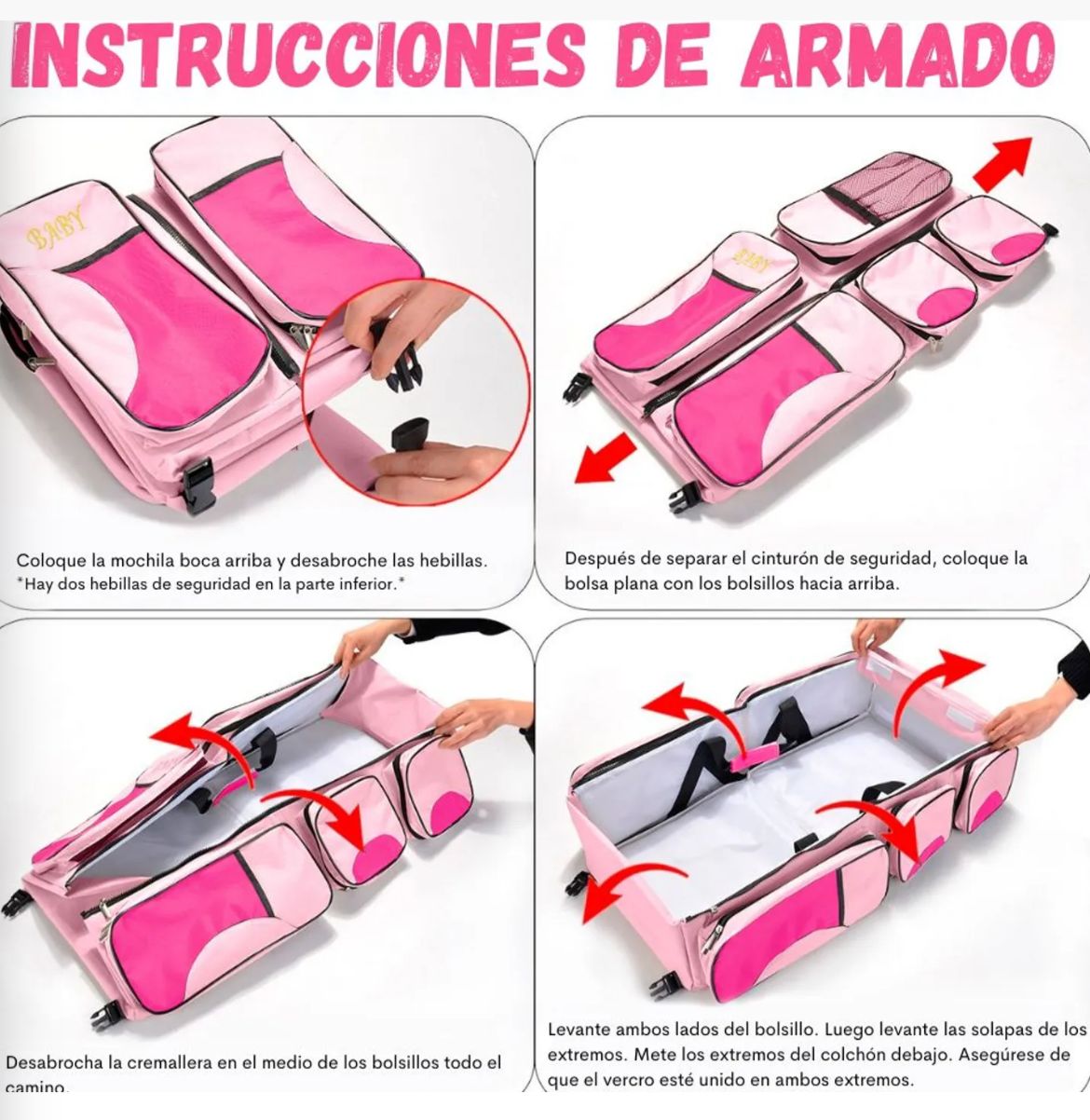 Cama portatil bebe - Pañalera 2 en 1 - Cuna portatil