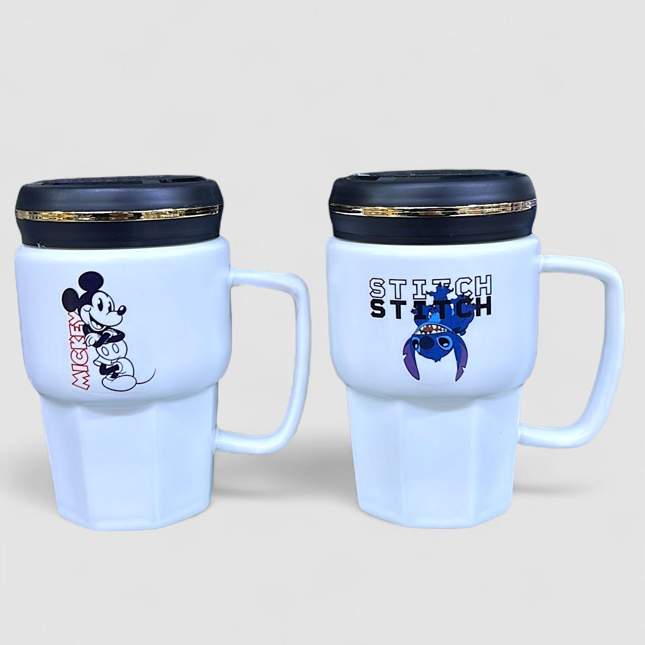 Taza de Loza con Tapa de Espejo Disney