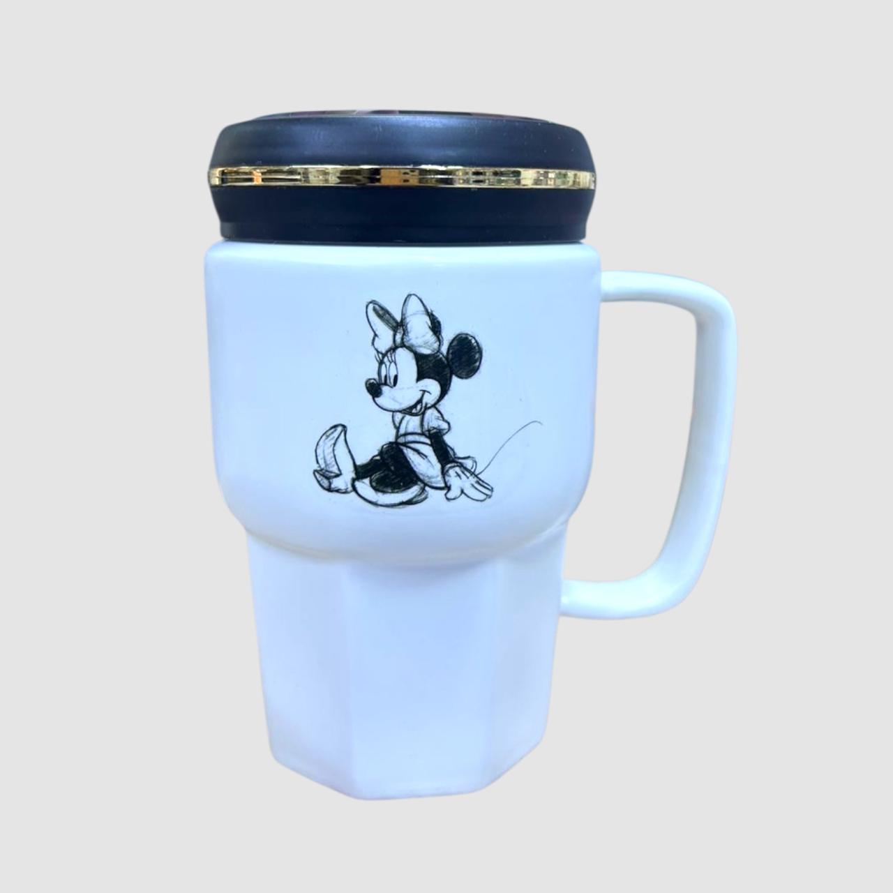 Taza de Loza con Tapa de Espejo Disney