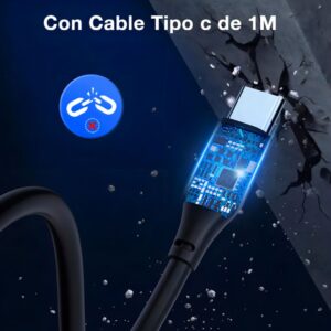 Cargador para auto USB Tipoc C 1 HORA 38W