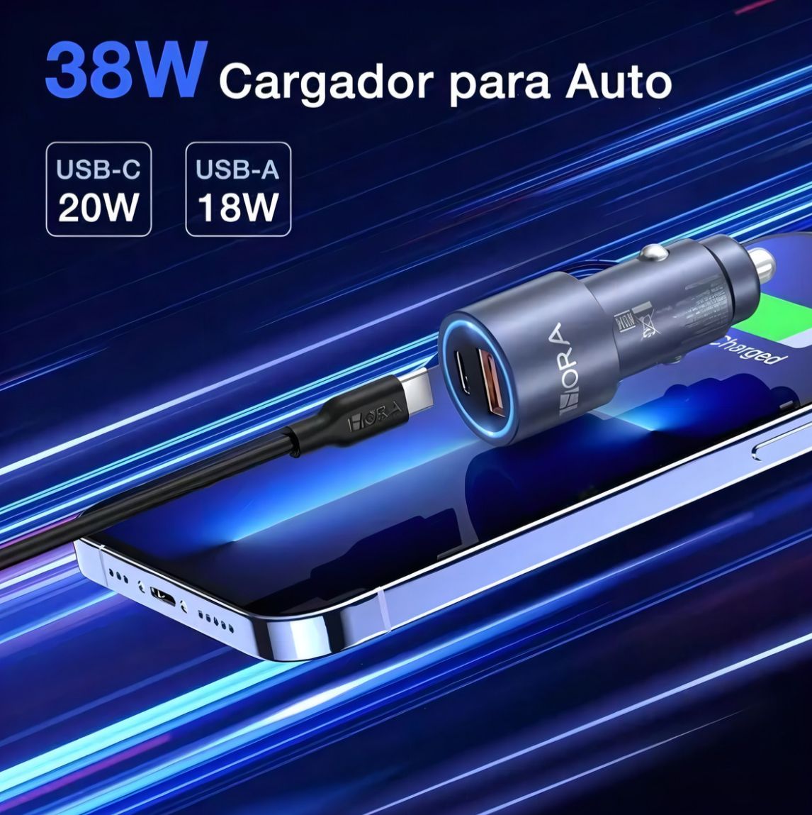 Cargador para Auto USB Tipo C