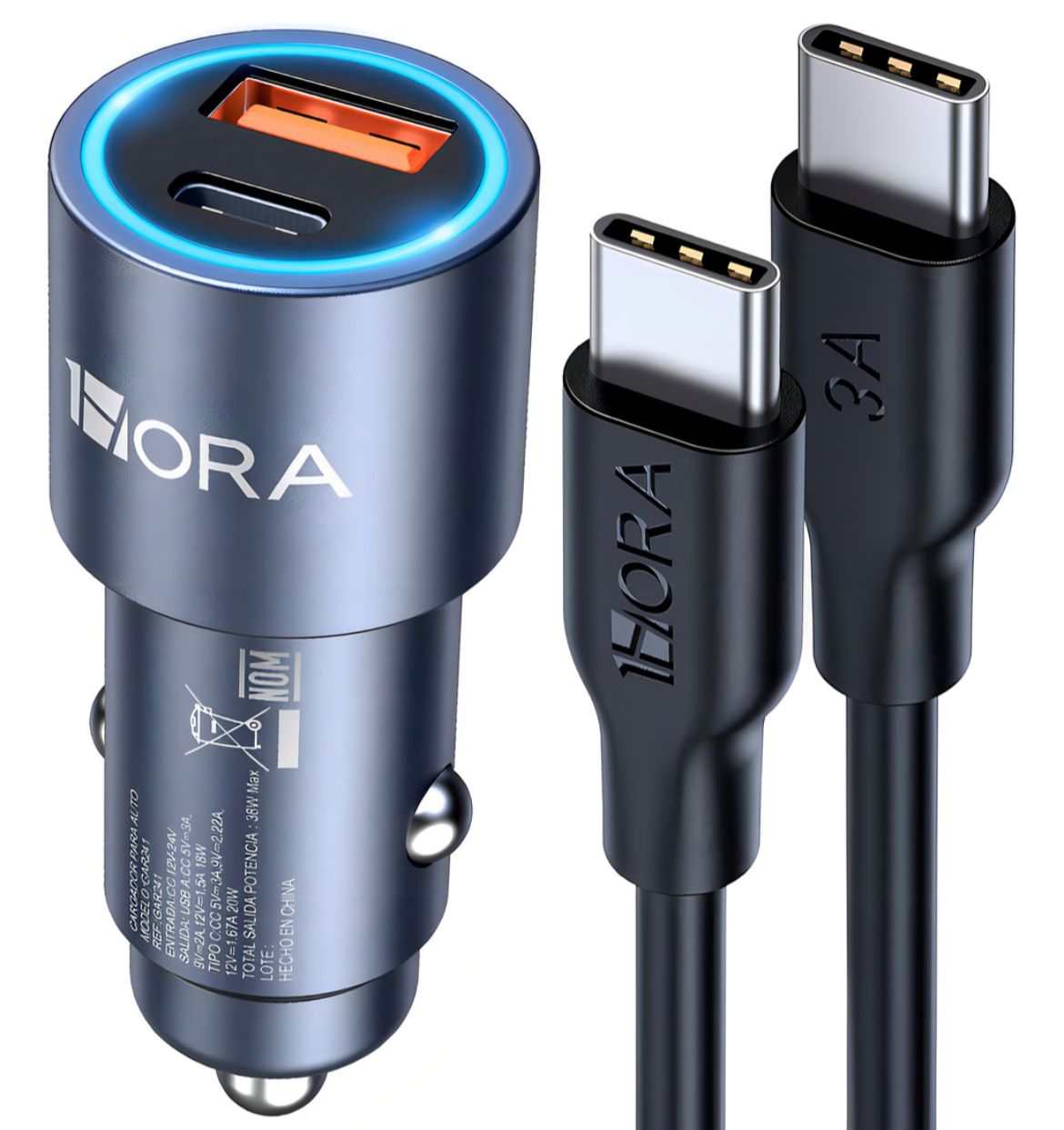 Cargador para Auto USB Tipo C
