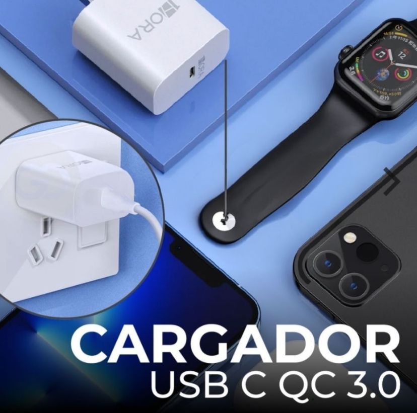 Cubo Cargador de Celular 20 W Potente tipo C de Carga Rápida
