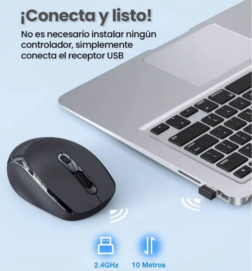 Mouse Inalámbrico 1 Hora ergonomico ligero