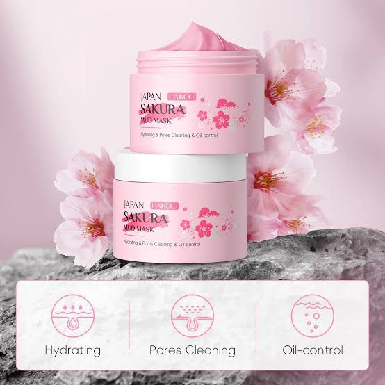 Laikou Japan Sakura Mud Mask | Mascarilla de Lodo Volcánico con Sakura (Efecto Limpieza + Iluminación)