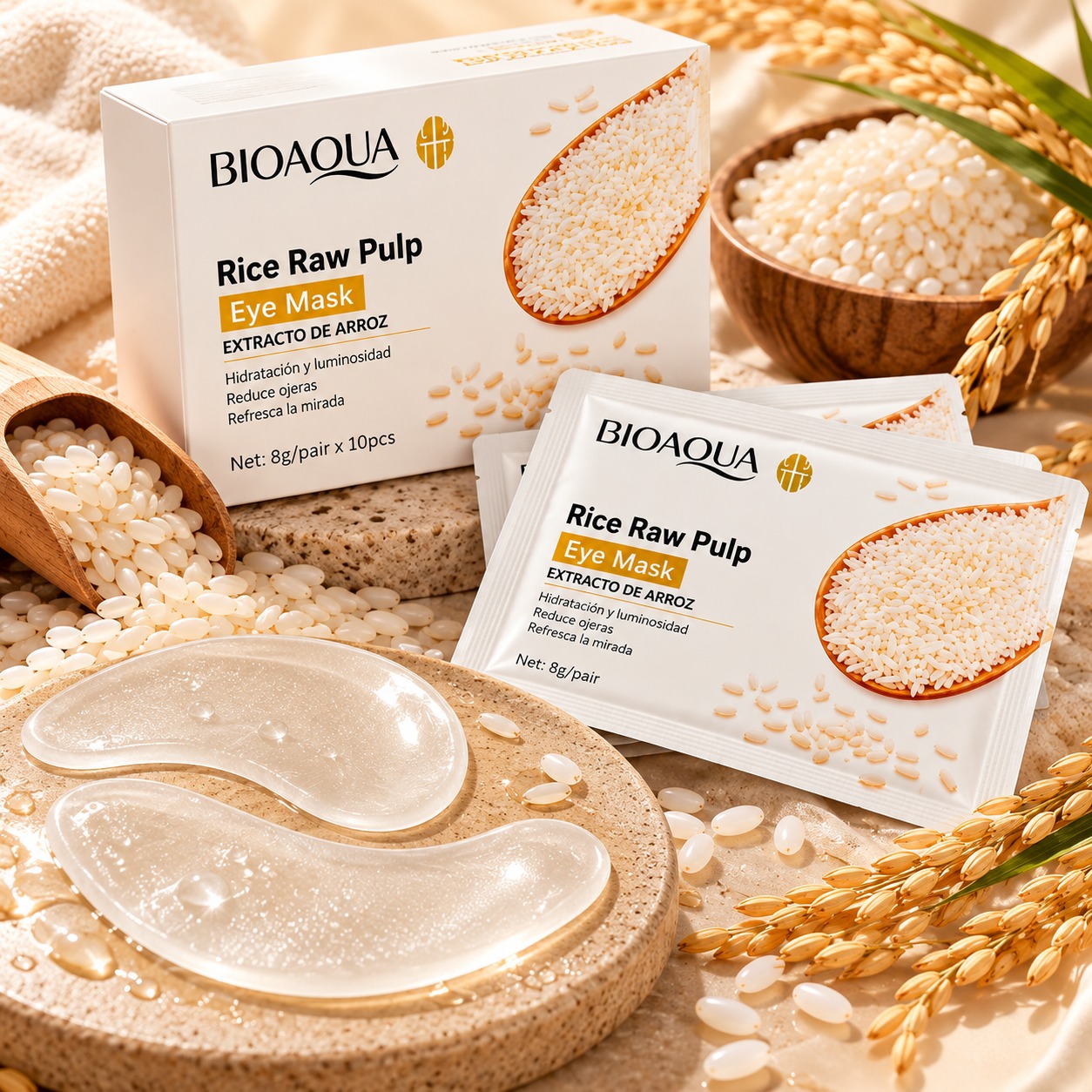 Parches Sachet De Ojos Linea De Arroz - Bioaqua