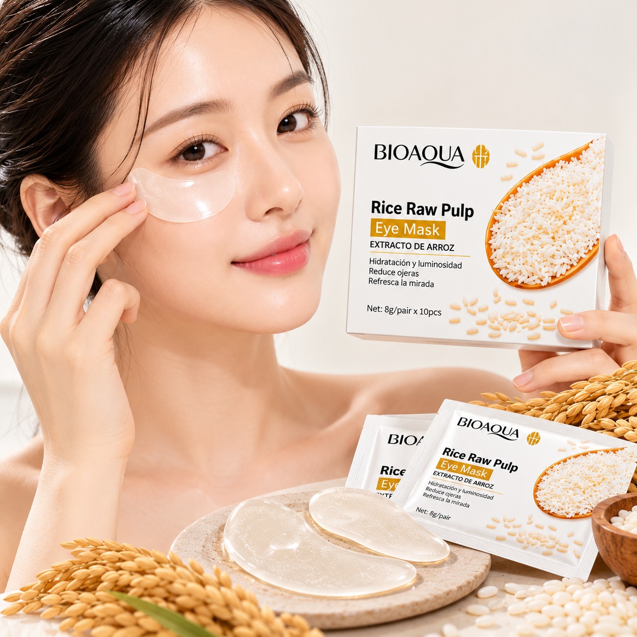 Parches Sachet De Ojos Linea De Arroz - Bioaqua