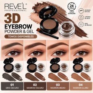 Kit de Cejas 3 en 1 (Polvo & Cream) - Revel